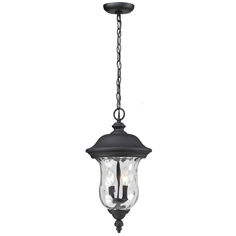 Z-Lite Armstrong Outdr Chain Light 10x18.81", Black, Clear Waterglass - 533CHM-BK