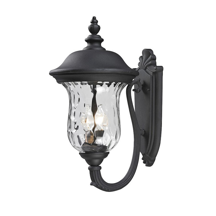 Z-Lite Armstrong Outdr Wall Light 12.79x10x19.5", Black, Clear Waterglass - 533M-BK