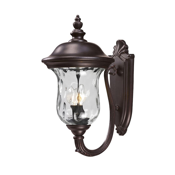 Z-Lite Armstrong Outdr Wall Light 12.79x10x19.5", Bronze, Clear Waterglass - 533M-RBRZ