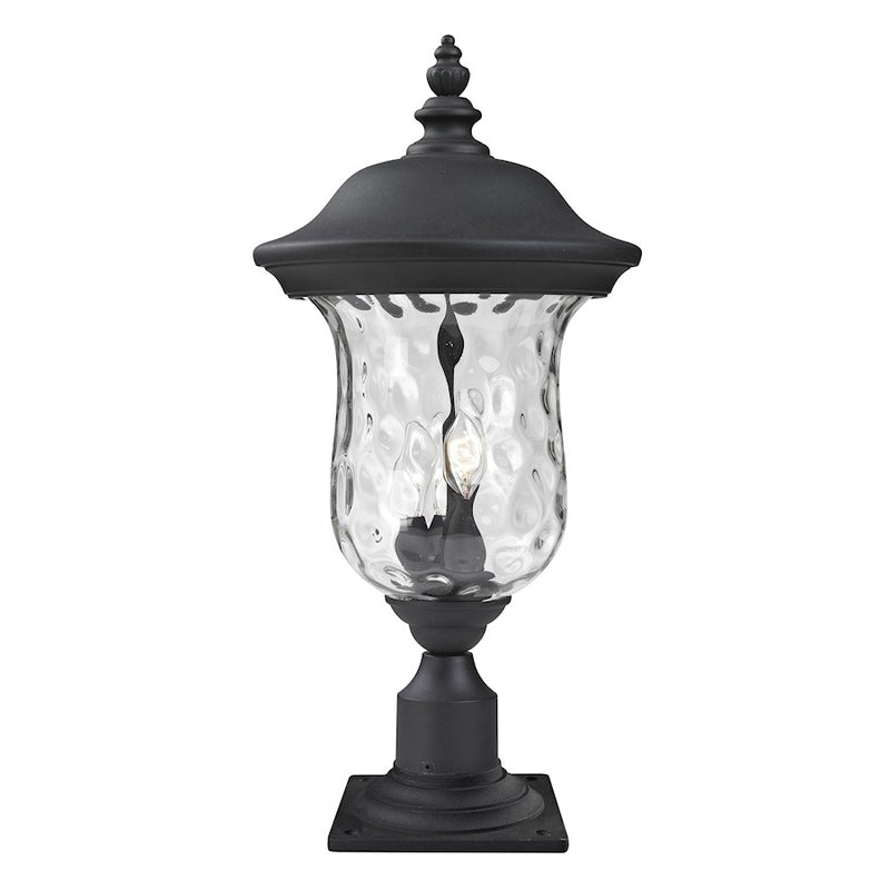 Z-Lite Armstrong Outdr Post Mt, 12.375x25.5", Black, Clear Wtrgls - 533PHB-533PM-BK