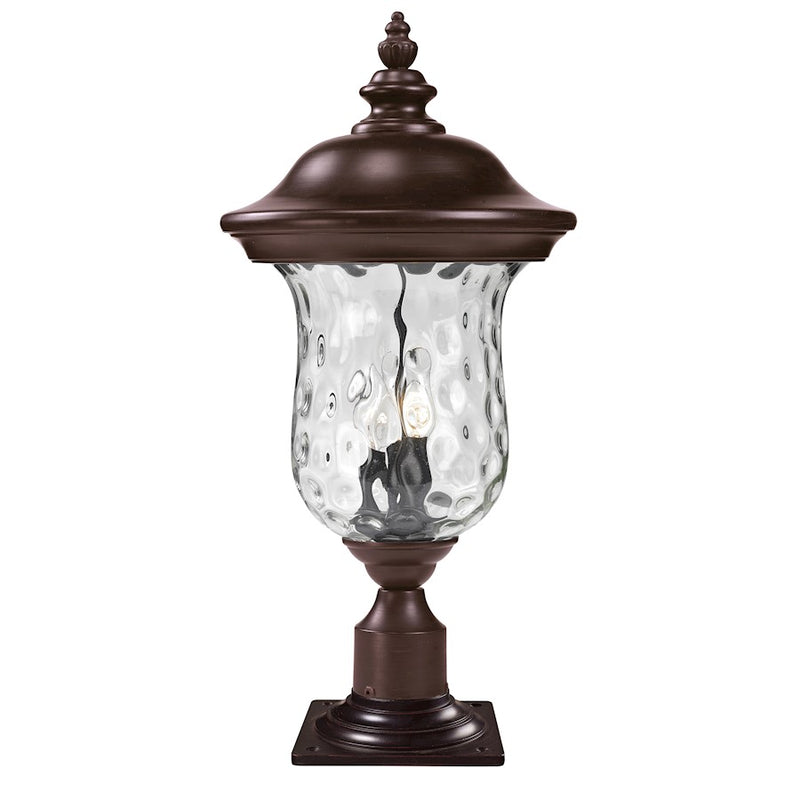 Z-Lite Armstrong Outdr Post Mt, 12.375x25.5, Bronze, Clear Wtrgls - 533PHB-533PM-RBRZ