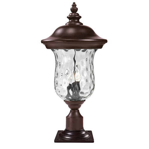 Z-Lite Armstrong Outdr Post Mt, 12.375x25.5, Bronze, Clear Wtrgls - 533PHB-533PM-RBRZ