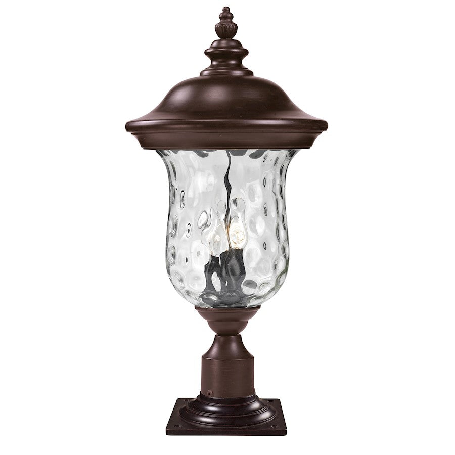 Z-Lite Armstrong Outdr Post Mt, 12.375x25.5, Bronze, Clear Wtrgls - 533PHB-533PM-RBRZ