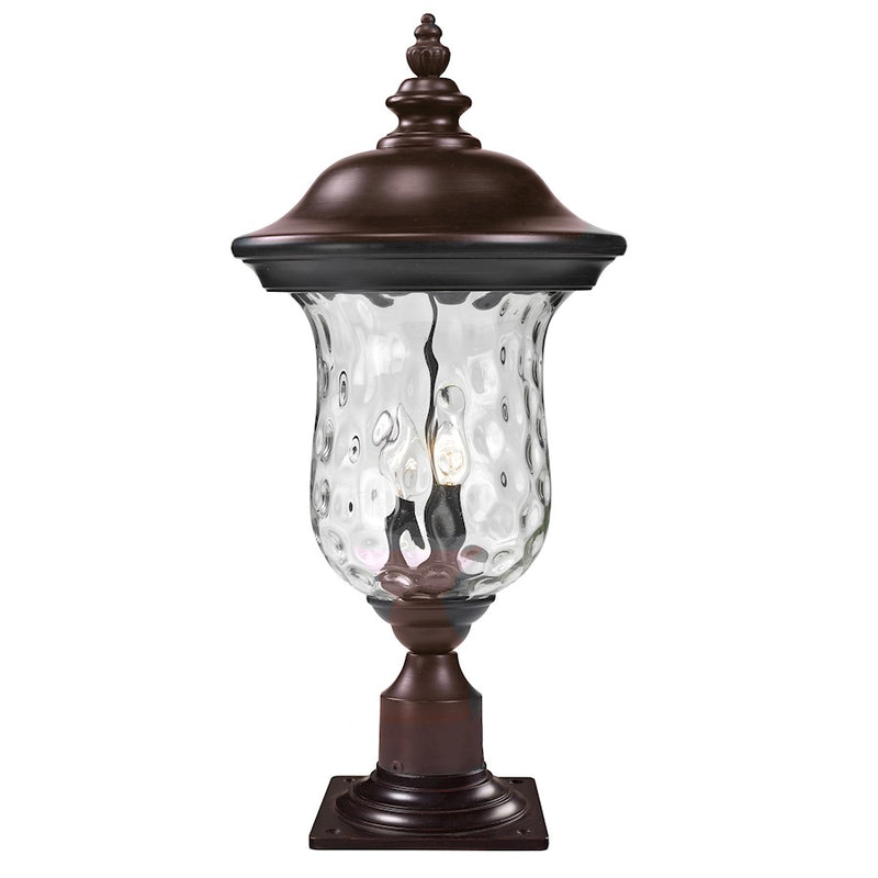 Z-Lite Armstrong Outdr Post Mt, 10x23", Bronze, Clear Waterglass - 533PHM-533PM-RBRZ