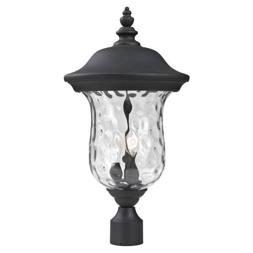 Z-Lite Armstrong Outdoor Post Light, 10x21", Black, Clear Waterglass - 533PHM-BK