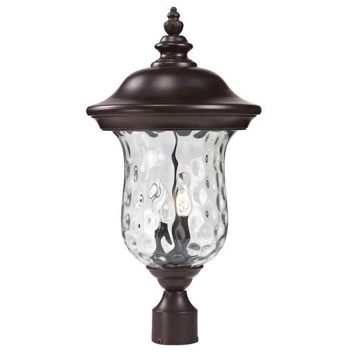 Z-Lite Armstrong Outdoor Post Light 10x21", Bronze, Clear Waterglass - 533PHM-RBRZ