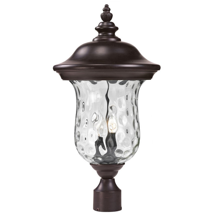 Z-Lite Armstrong Outdoor Post Light 10x21", Bronze, Clear Waterglass - 533PHM-RBRZ