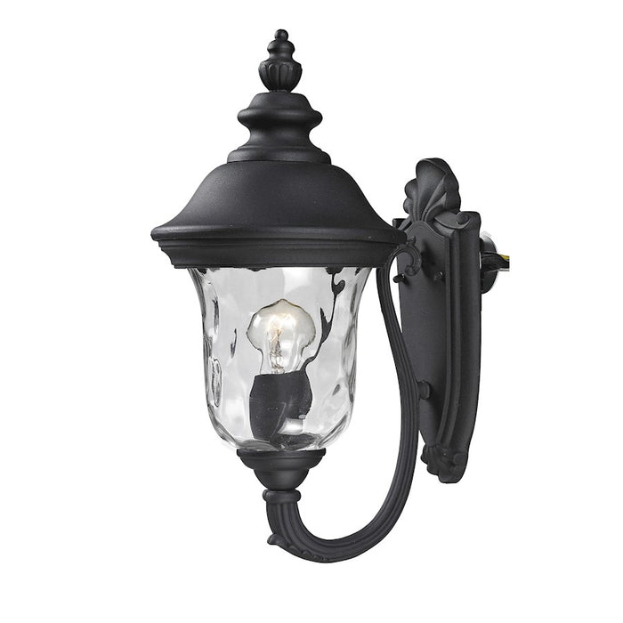 Z-Lite Armstrong Outdoor Wall Light 10.375x8x15.75", Black, Clear Waterglass - 533S-BK
