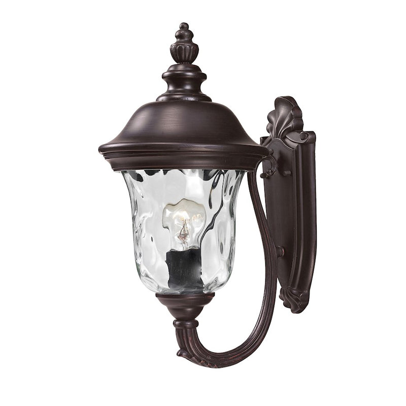 Z-Lite Armstrong Outdr Wall Light 10.375x8x15.75", Bronze, Clear Waterglass - 533S-RBRZ