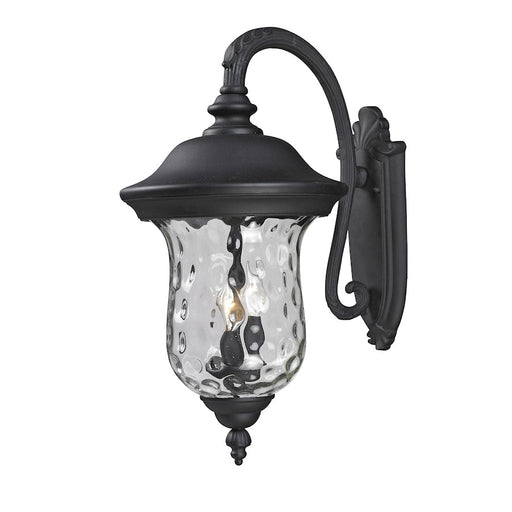 Z-Lite Armstrong Outdr Wall Light 16x12.375x24.25", Black, Clear Waterglass - 534B-BK