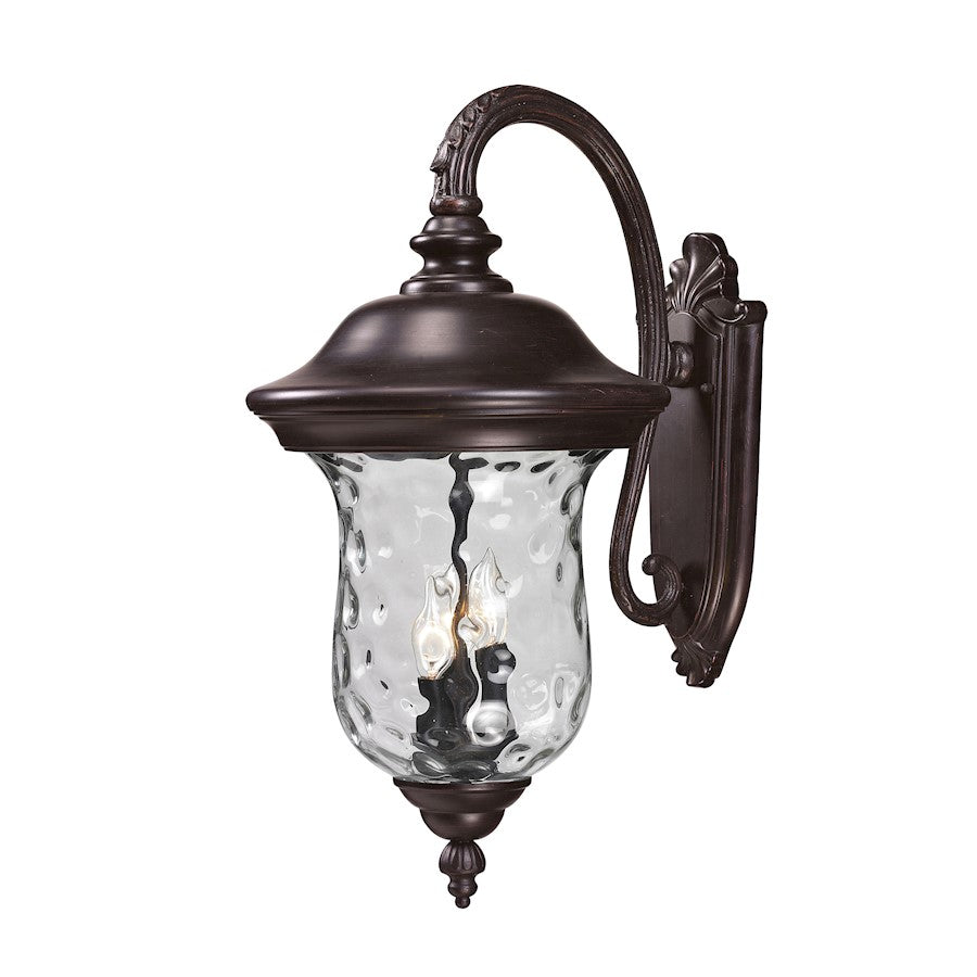 Z-Lite Armstrong Outdr Wall Light 16x12.375x24.25", Bronze, Clear Wtrgls - 534B-RBRZ