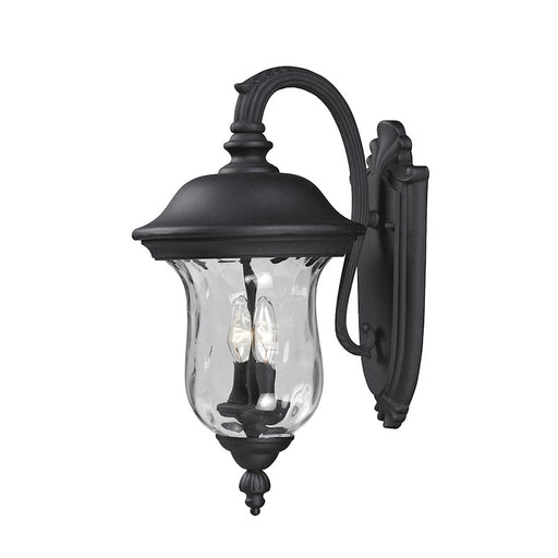 Z-Lite Armstrong Outdoor Wall Light 12.8x10x19.5", Black, Clear Waterglass - 534M-BK
