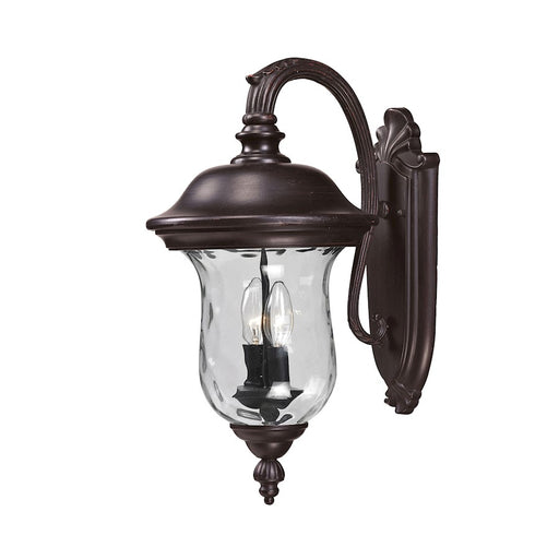 Z-Lite Armstrong Outdoor Wall Light 12.8x10x19.5", Bronze, Clear Waterglass - 534M-RBRZ