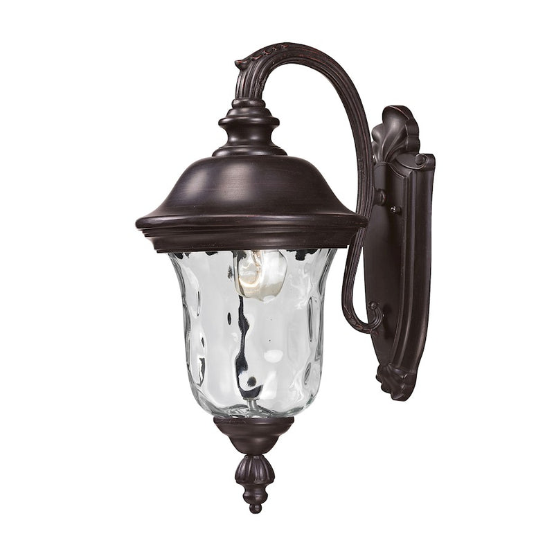 Z-Lite Armstrong Outdr Wall Light 10.375x8x15.75", Bronze, Clear Waterglass - 534S-RBRZ