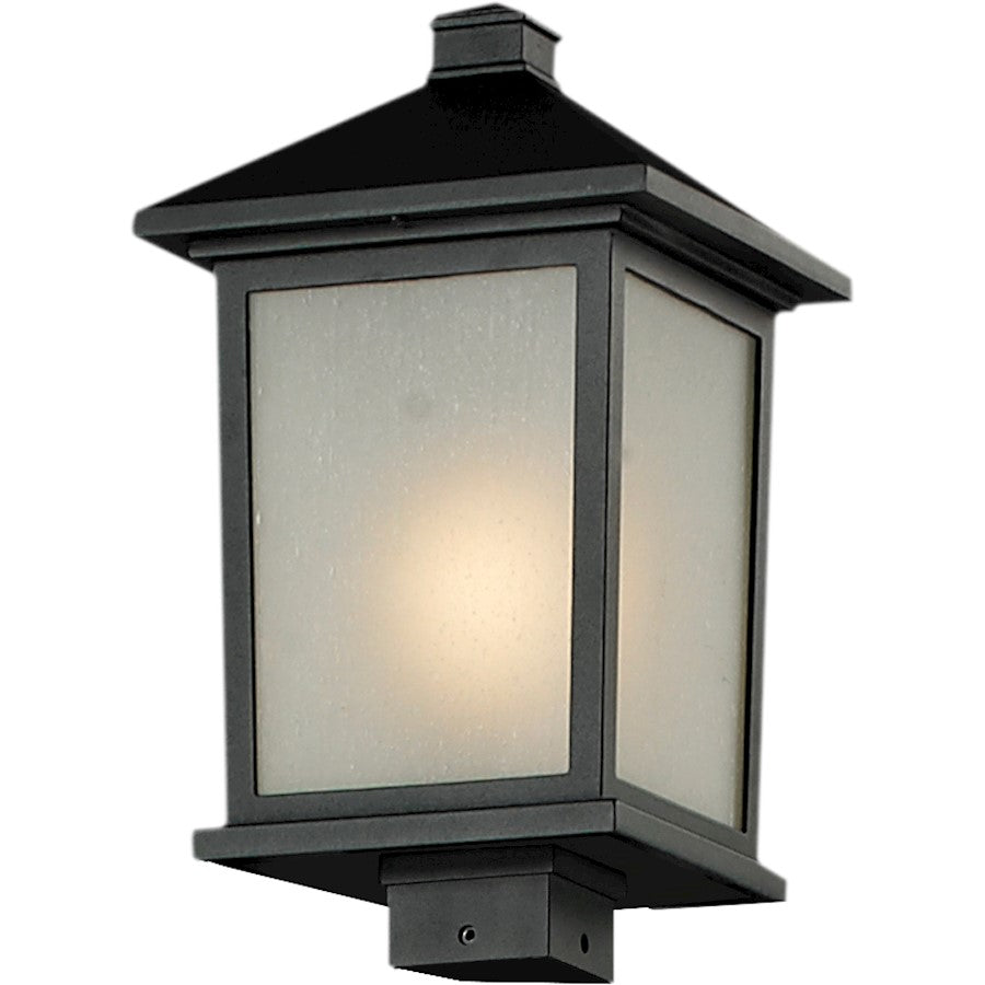 Z-Lite Holbrook Outdoor Post Light, 9.5x17", Black, White Seedy - 537PHB-BK