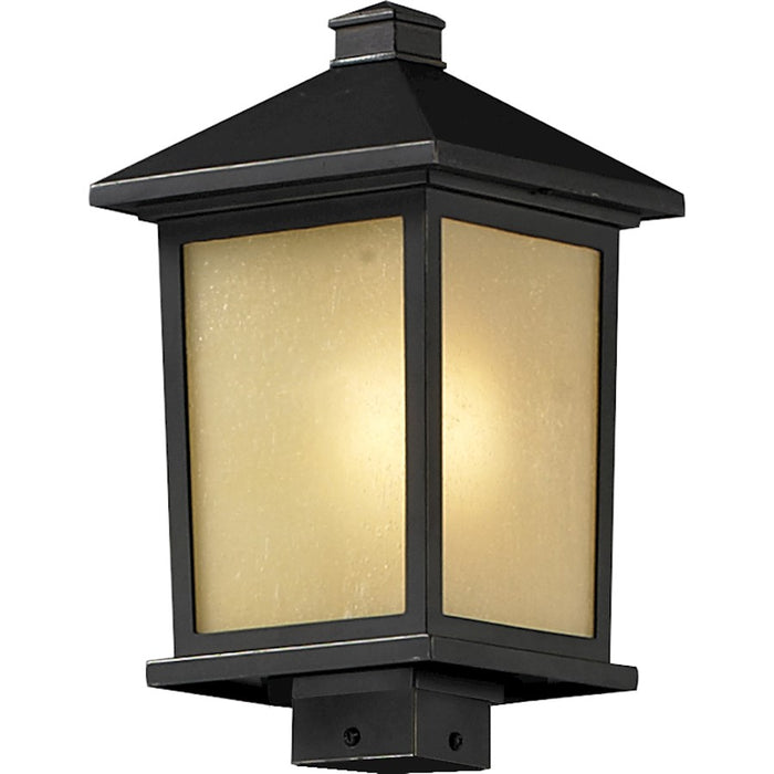 Z-Lite Holbrook Outdoor Post Light 9.5x17", Oil Bronze, Tinted Seedy - 537PHB-ORB