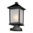 Z-Lite Holbrook Outdoor Post Light 9.5x19.5", Black, White Seedy - 537PHB-SQPM-BK