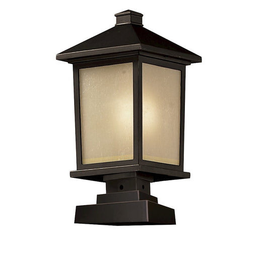Z-Lite Holbrook Outdoor Post Light 9.5x19.5", Bronze, Tint Seed - 537PHB-SQPM-ORB