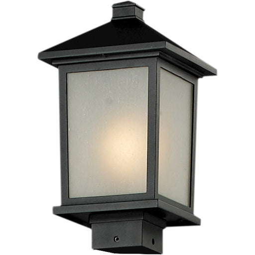 Z-Lite Holbrook Outdoor Post Light, 8.125x14", Black, White Seedy - 537PHM-BK