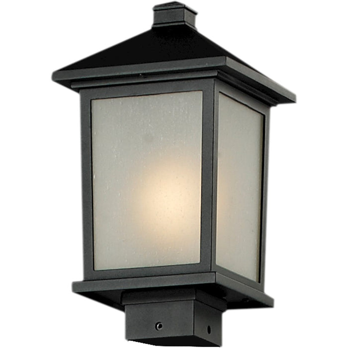 Z-Lite Holbrook Outdoor Post Light, 8.125x14", Black, White Seedy - 537PHM-BK