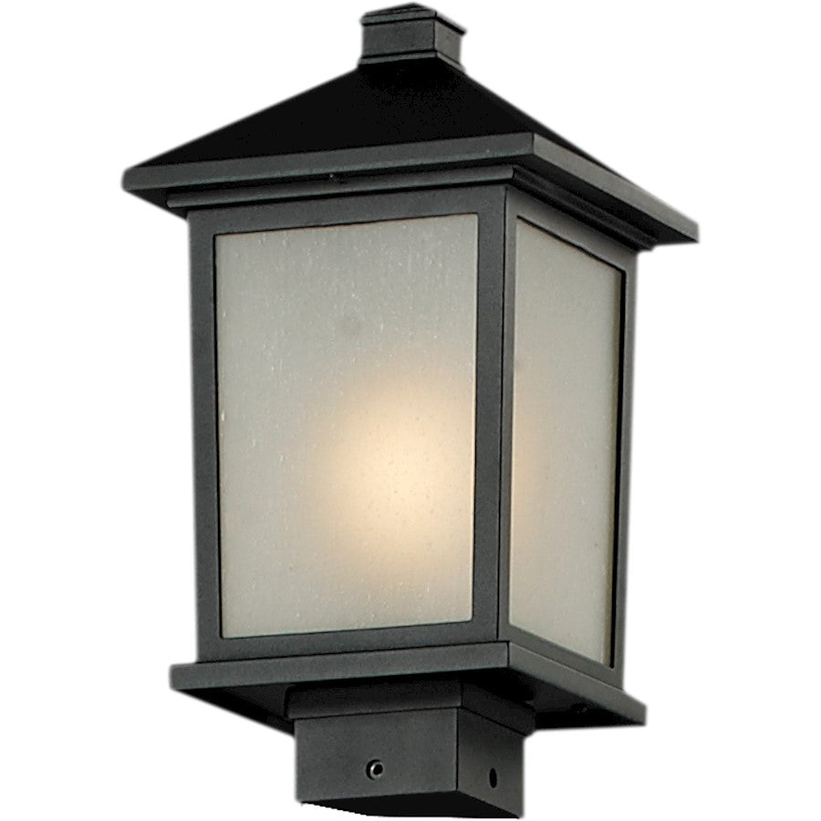 Z-Lite Holbrook Outdoor Post Light, 8.125x14", Black, White Seedy - 537PHM-BK