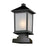 Z-Lite Holbrook Outdoor Post Light 8.125x16.5", Black, White Seed - 537PHM-SQPM-BK