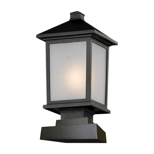 Z-Lite Holbrook Outdoor Post Light 8.125x16.5", Black, White Seed - 537PHM-SQPM-BK