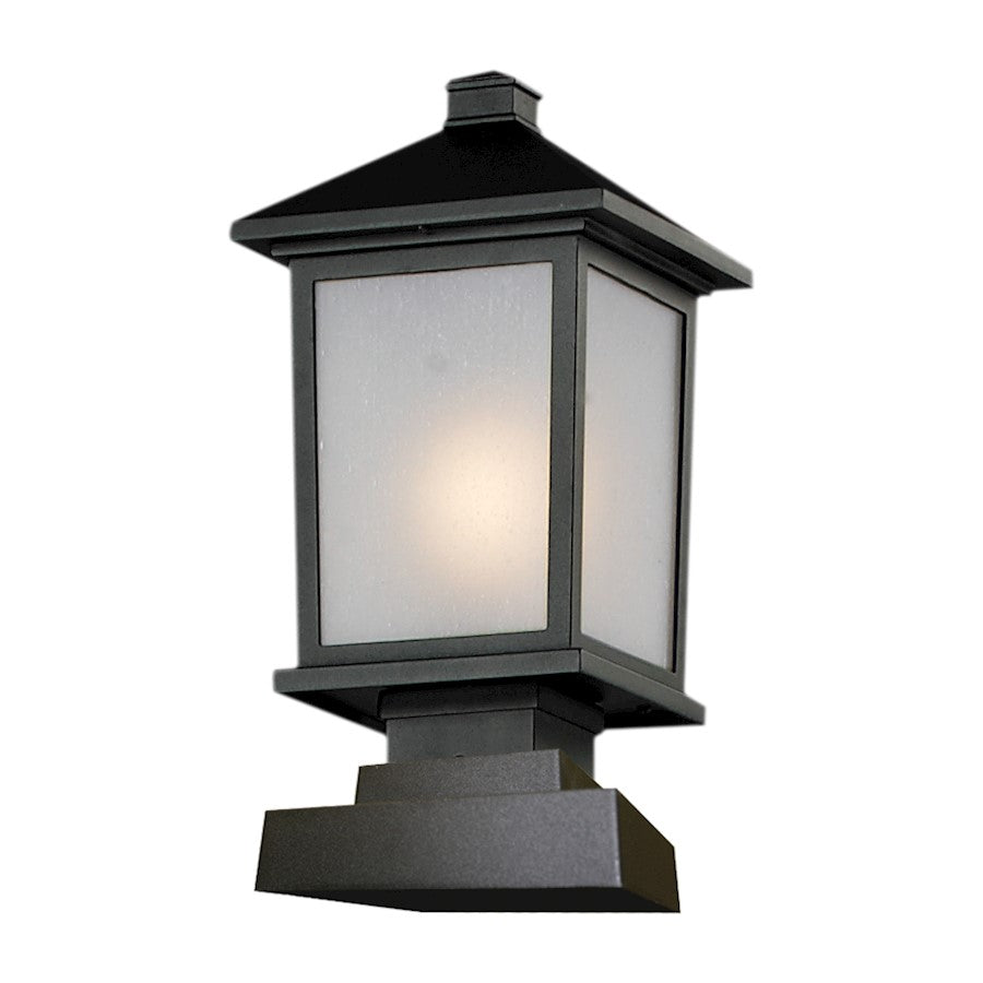 Z-Lite Holbrook Outdoor Post Light 8.125x16.5", Black, White Seed - 537PHM-SQPM-BK