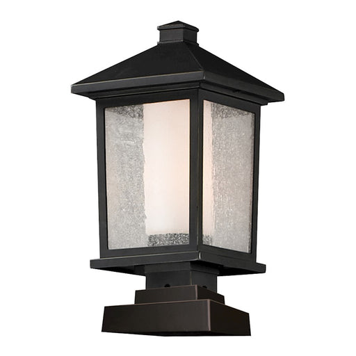 Z-Lite Mesa Outdr Post Light 9.5x19.5", Bronze, Clear Seed/Opal - 538PHB-SQPM-ORB