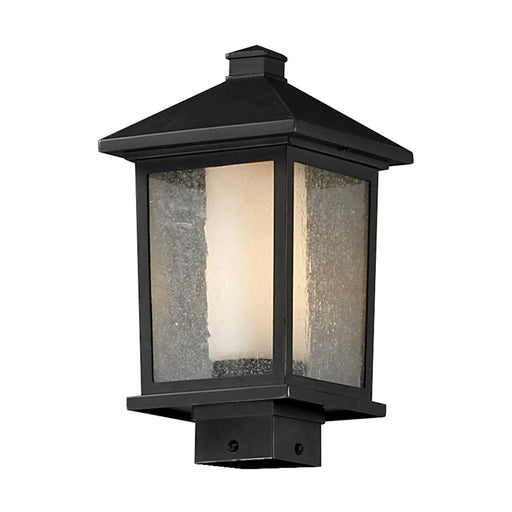 Z-Lite Mesa Outdoor Post Light 8.125x14", Bronze, Clear Seed Out/Opal In - 538PHM-ORB