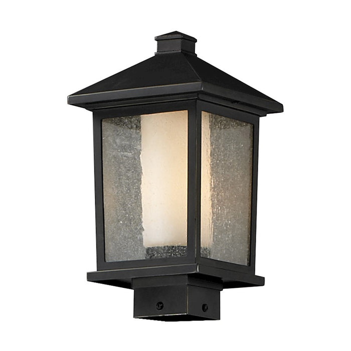 Z-Lite Mesa Outdoor Post Light 8.125x14", Bronze, Clear Seed Out/Opal In - 538PHM-ORB