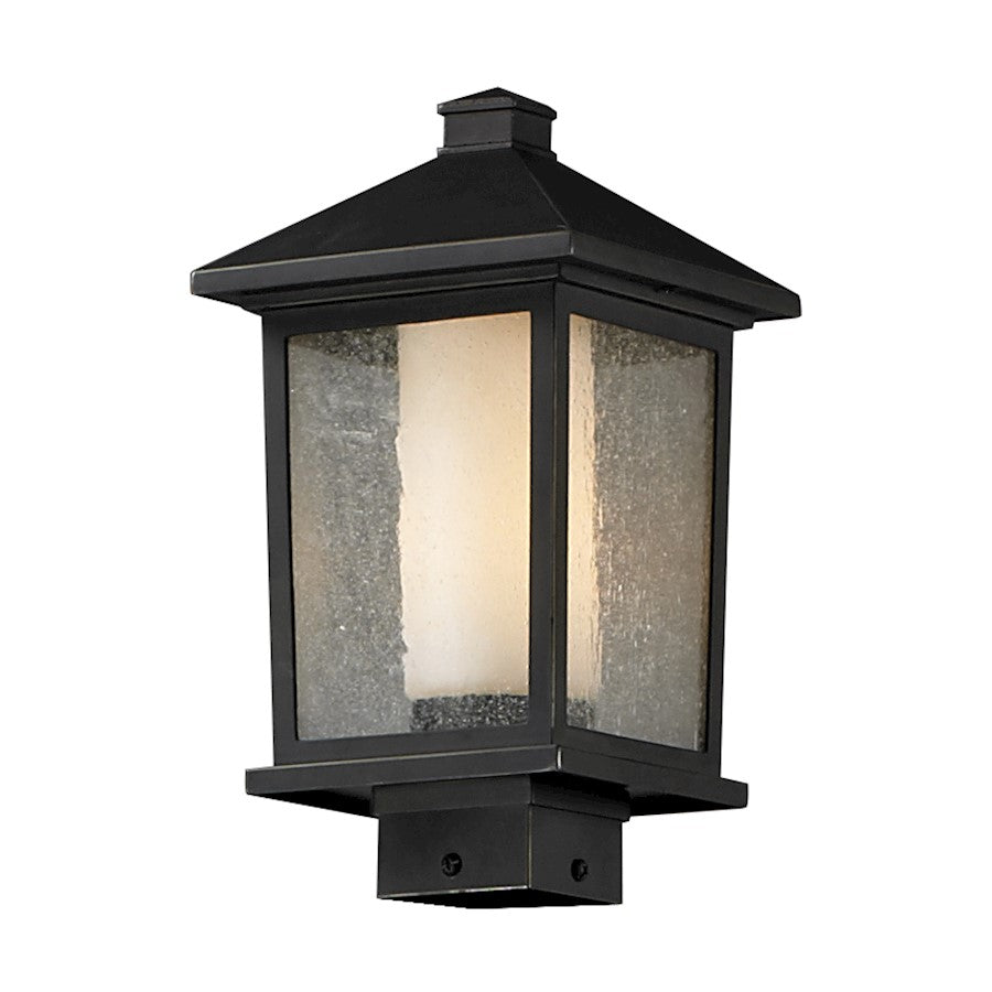 Z-Lite Mesa Outdoor Post Light 8.125x14", Bronze, Clear Seed Out/Opal In - 538PHM-ORB