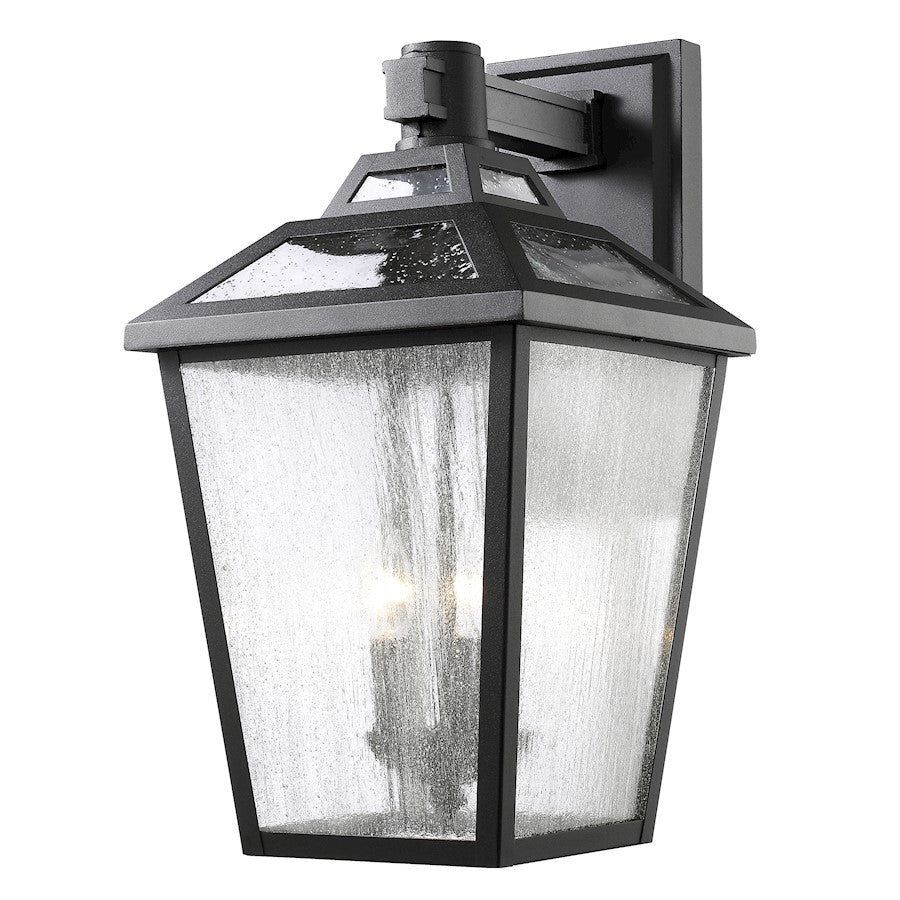 Z-Lite Bayland 3 Light Outdoor Wall Light 13.13x11x20.13", Black, Clear Seed - 539B-BK