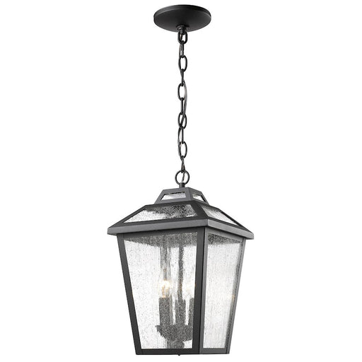 Z-Lite Bayland 3 Light Outdoor Chain Light, 9x9x15.88", Black, Clear Seed - 539CHM-BK