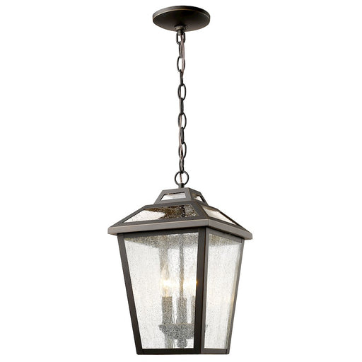Z-Lite Bayland 3 Light Outdoor Chain Light, 9x9x15.88", Bronze, Clear Seed - 539CHM-ORB