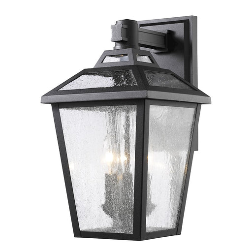 Z-Lite Bayland 3 Light Outdoor Wall Light 10.63x9x16.63", Black, Clear Seed - 539M-BK
