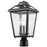 Z-Lite Bayland 3 Light Outdoor Post Mt, 9x9x17.5", Black, Clear Seed - 539PHMR-BK