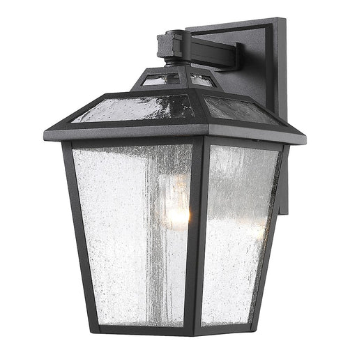 Z-Lite Bayland 1 Light Outdoor Wall Light, Black, Clear Seedy - 539S-BK
