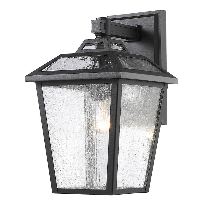 Z-Lite Bayland 1 Light Outdoor Wall Light, Black, Clear Seedy - 539S-BK