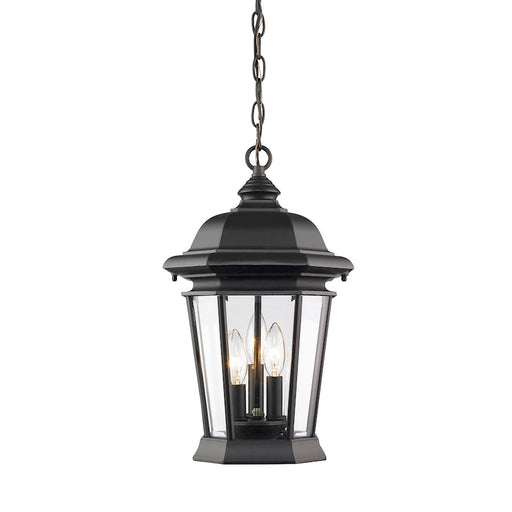 Z-Lite Melbourne 3 Light Outdoor Chain Light, Black, Clear Beveled - 540CHB-BK