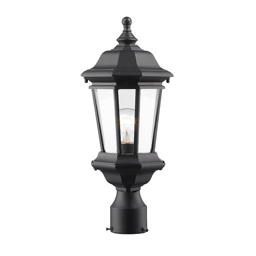Z-Lite Melbourne 1 Light Outdoor Post Mt, 7.25x8x18.5", Black, Clear Bevel - 540PHM-BK