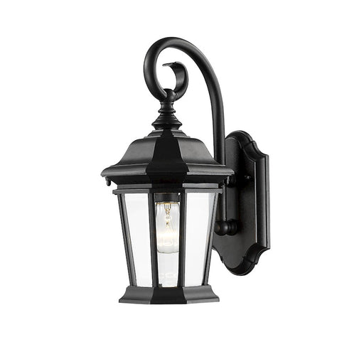 Z-Lite Melbourne 1 Light Outdr Wall Light 7.25x10.25x15.75", Black, Clear Bevel - 541M-BK
