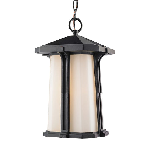 Z-Lite Harbor Lane 1 Light Outdoor Chain Light, 7.5x12", Black, Opal - 542CHM-BK