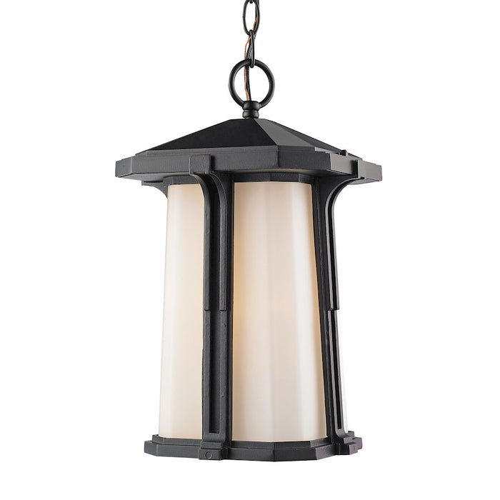 Z-Lite Harbor Lane 1 Light Outdoor Chain Light, 7.5x12", Black, Opal - 542CHM-BK