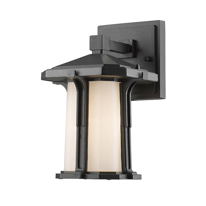 Z-Lite Harbor Lane 1 Light Outdoor Wall Light, 6x6.875x9.5", Black, Opal - 542S-BK