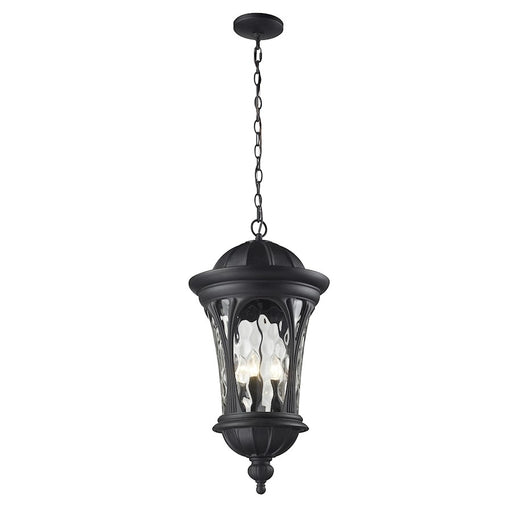 Z-Lite Doma Outdoor Chain Light, 14x28", Black, Water Glass - 543CHB-BK