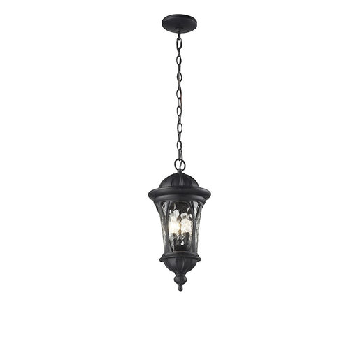 Z-Lite Doma Outdoor Chain Light, 9x19.5", Black, Water Glass - 543CHM-BK