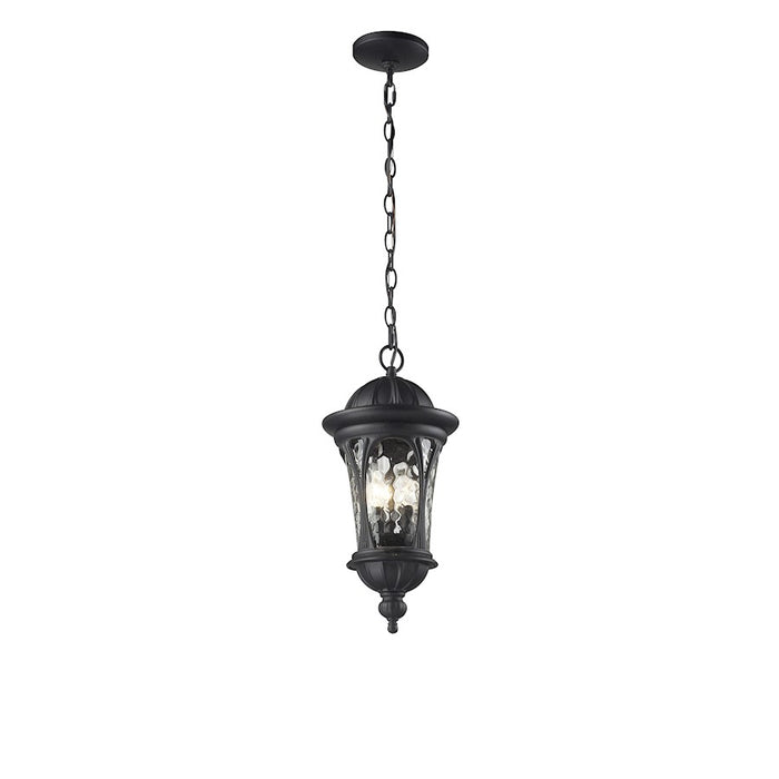 Z-Lite Doma Outdoor Chain Light, 9x19.5", Black, Water Glass - 543CHM-BK