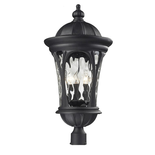 Z-Lite Doma Outdoor Post Light, 14x28", Black, Water Glass - 543PHB-BK