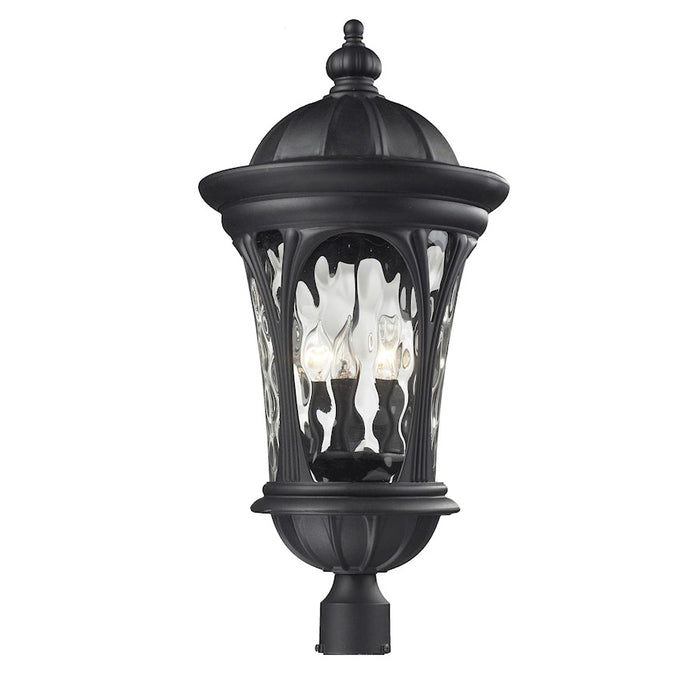Z-Lite Doma Outdoor Post Light, 14x28", Black, Water Glass - 543PHB-BK